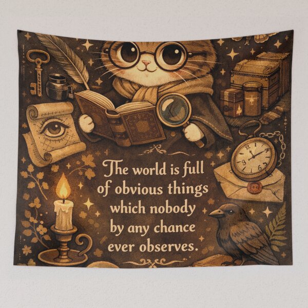 Item preview, Sherlock Holmes Cat – Kawaii Dark Academia Design designed and sold by Mauswohn.
