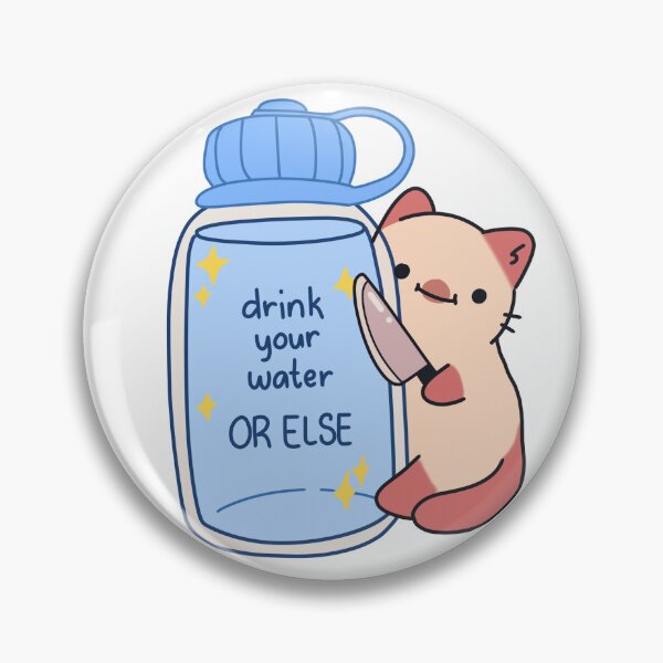 Item preview, Threatening Cat Hydration Reminder Cute Sticker designed and sold by animakr.
