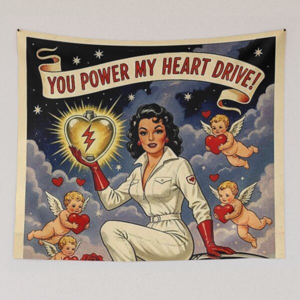 Item preview, You Power My Heart Drive: Retro Rocket Valentine designed and sold by Art's Diner.
