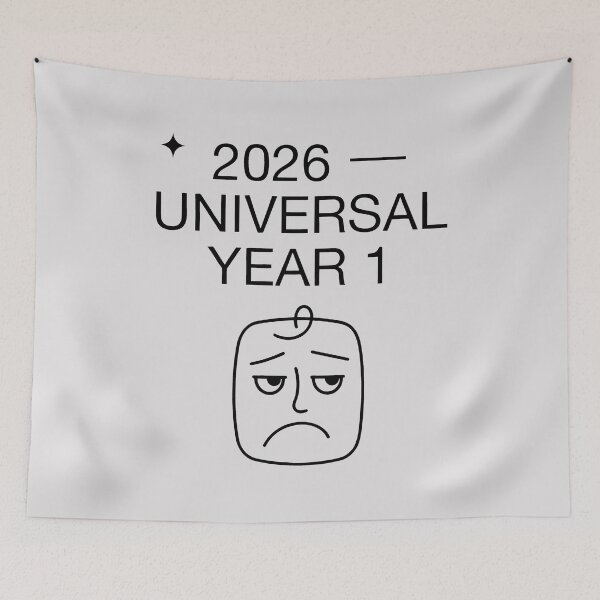 Item preview, 2026 Universal Year 1 Funny Tired Face Numerology Art designed and sold by SplashTastic.
