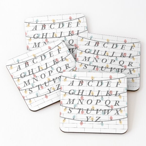 Item preview, Light-up alphabet – White brick wall and Christmas lights | Geek and decorative illustration designed and sold by Unefleuralafois.