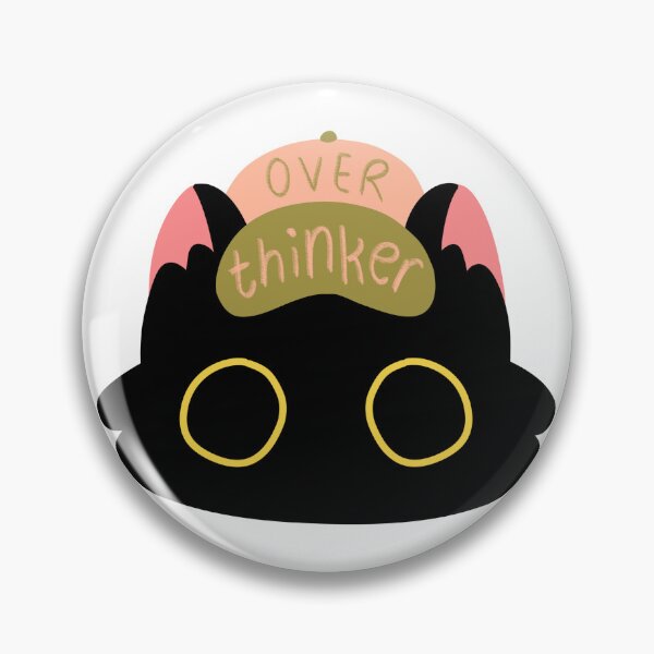 Item preview, Black Cat Overthinker Hat Relatable Sticker designed and sold by animakr.