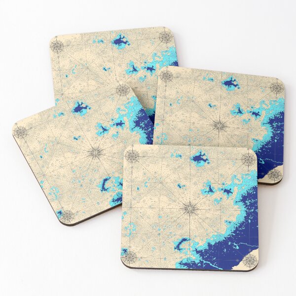 Item preview, Vintage Coastal Chart designed and sold by Kaleidoscope Print.