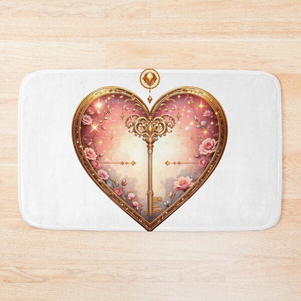 Item preview, Elegant Art Deco Golden Key to My Heart Valentine Floral Art designed and sold by AQUILAKREO.