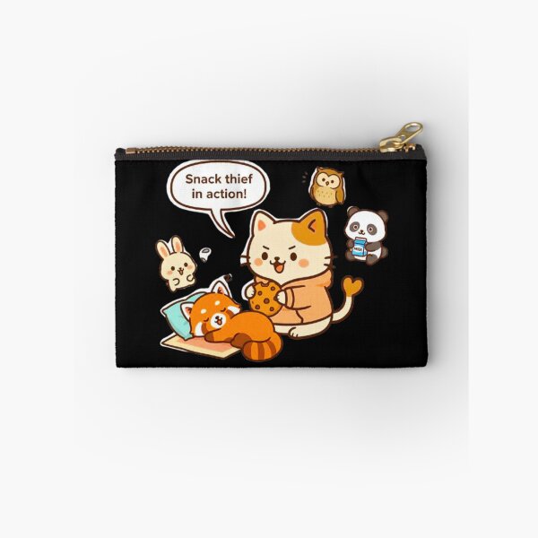 Item preview, Kawaii Cat Snack Thief - Cute Cookie Thief and Sleeping Red Panda Illustration designed and sold by MT-Hub | Art for Every Soul.