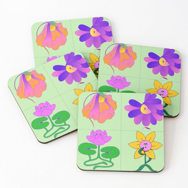 Item preview, Magical Flowers – Colorful Square with Faces | Abstract and Playful Illustration designed and sold by Unefleuralafois.