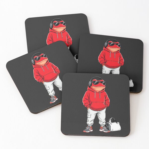 Item preview, Red Frog Rest Day Gym Legend Illustration – Cool Fitness Street Frog | Premium Flat Cartoon Art designed and sold by ColorSplash123.