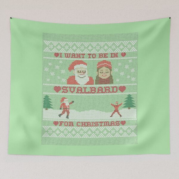 Item preview, Want To Be In Svalbard Norway For Christmas Green Knitting Illustration designed and sold by GraTEEtude.