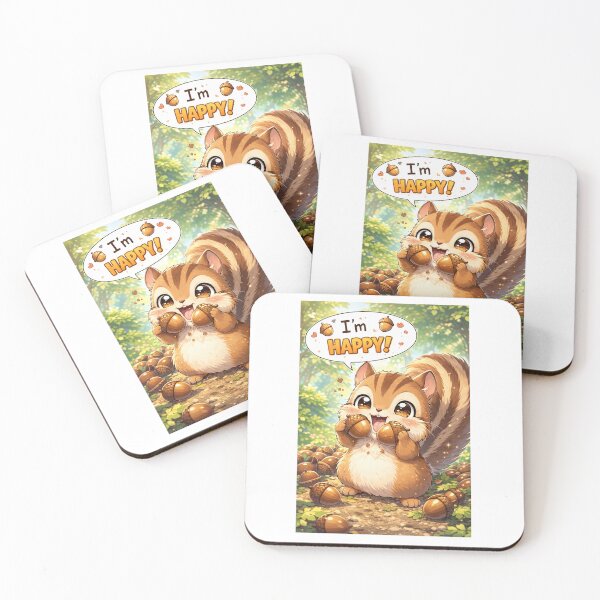 Item preview, #I'M HAPPY squirrel designed and sold by TIPOTENIOS.
