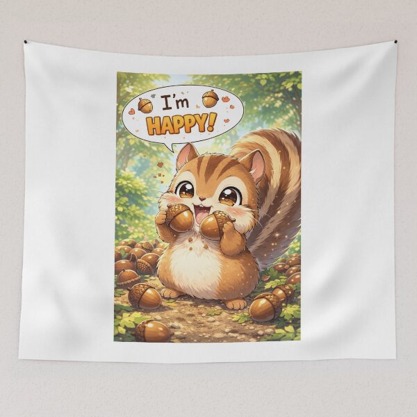 Item preview, #I'M HAPPY squirrel designed and sold by TIPOTENIOS.
