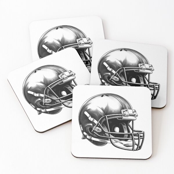 Item preview, Football Helmet Illustration | Classic Black and White Sports Gear Art designed and sold by inkoutninja.