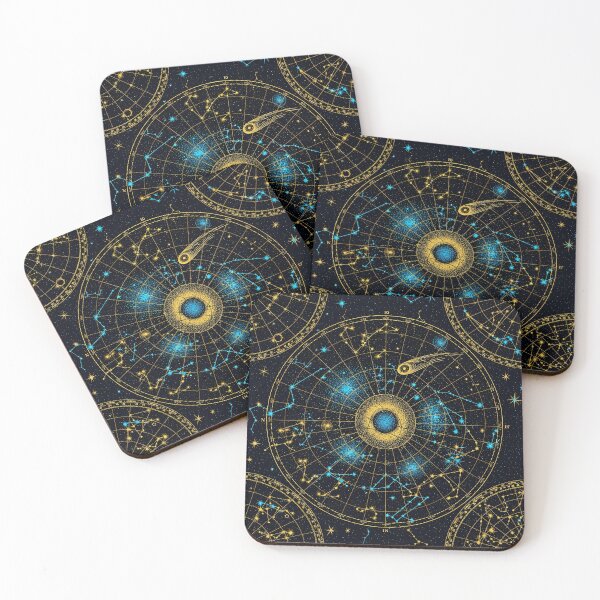 Item preview, Golden Zodiac Star Map designed and sold by Kaleidoscope Print.
