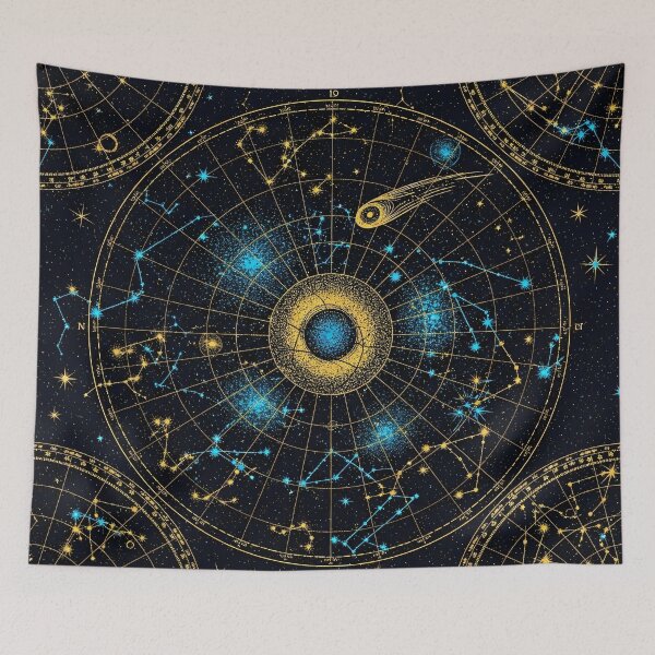 Item preview, Golden Zodiac Star Map designed and sold by Kaleidoscope Print.