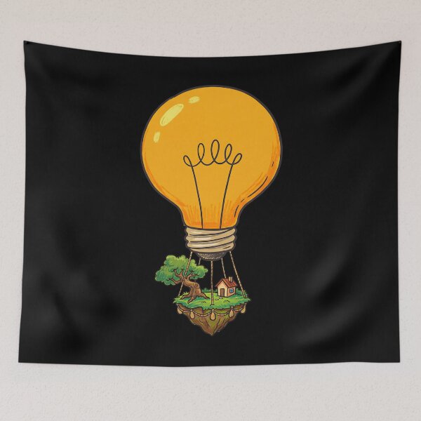 Item preview, Floating Idea Island – Lightbulb Hot Air Home designed and sold by DesignedByMarty.
