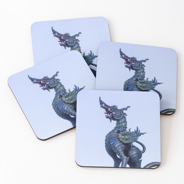 Item preview, Singh Naga lion in Blue themple in Thailand designed and sold by pietrofoto.