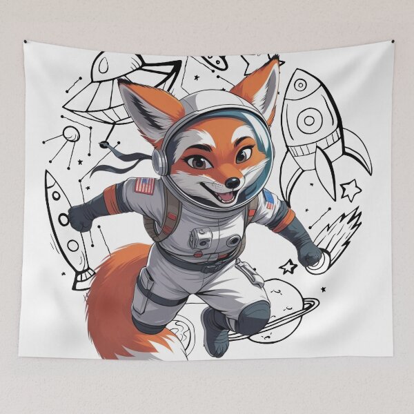 Item preview, Astronaut Fox Ready for Launch designed and sold by yuki-hana.