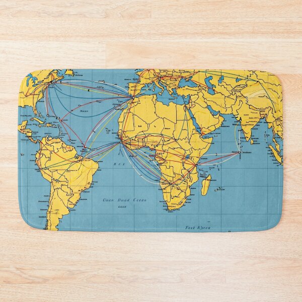 Item preview, Vintage World Routes Map designed and sold by Kaleidoscope Print.