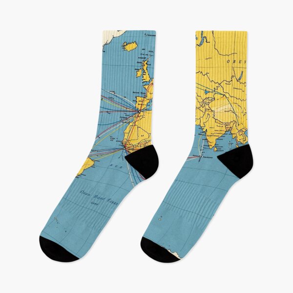 Item preview, Vintage World Routes Map designed and sold by Kaleidoscope Print.