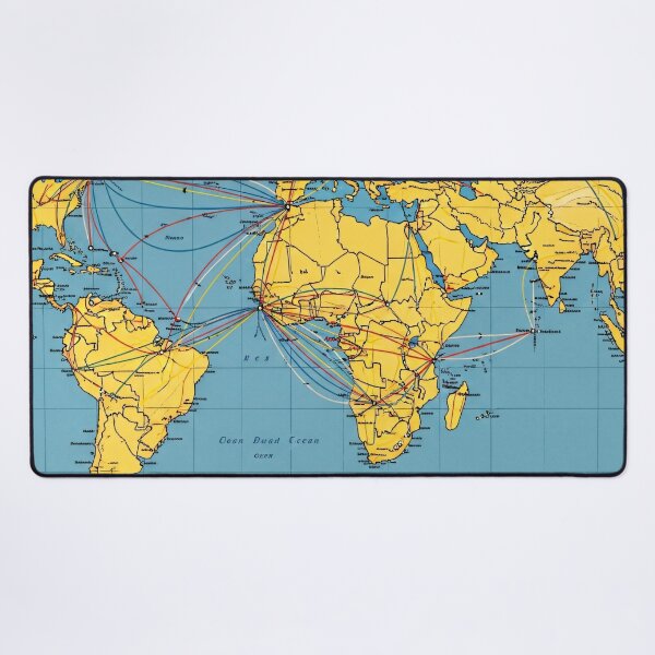 Item preview, Vintage World Routes Map designed and sold by Kaleidoscope Print.