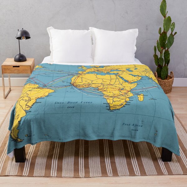 Item preview, Vintage World Routes Map designed and sold by Kaleidoscope Print.