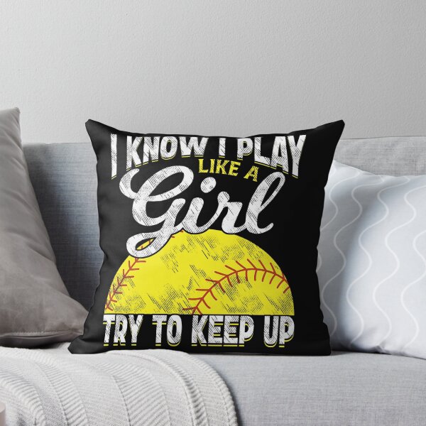 Aperçu de l'œuvre T-shirt rétro de softball « Joue comme une fille » créée et vendue par LarryMBrown.