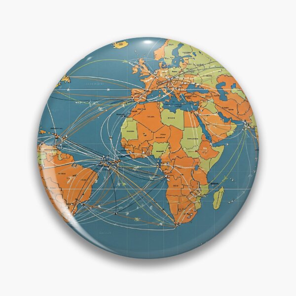 Artikelvorschau, Retro Global Routes Map entworfen und verkauft von Kaleidoscope Print.