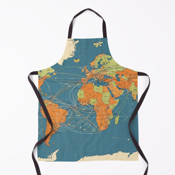 Artikelvorschau, Retro Global Routes Map entworfen und verkauft von Kaleidoscope Print.