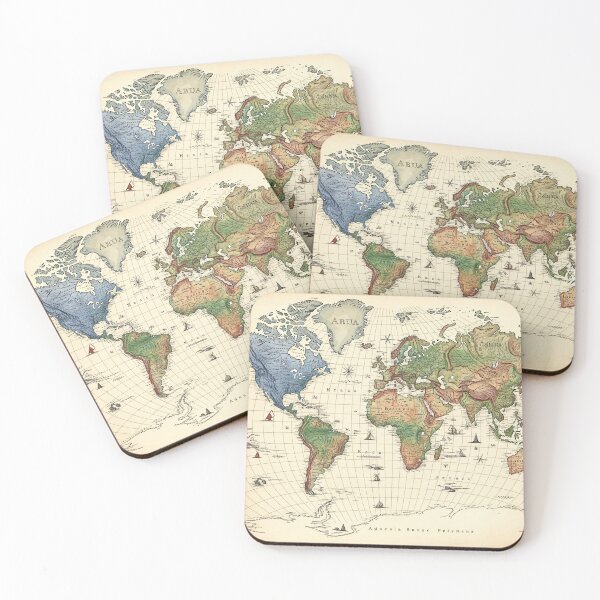 Item preview, Antique World Map Illustration designed and sold by Kaleidoscope Print.