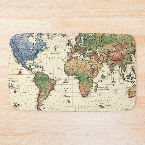 Item preview, Antique World Map Illustration designed and sold by Kaleidoscope Print.