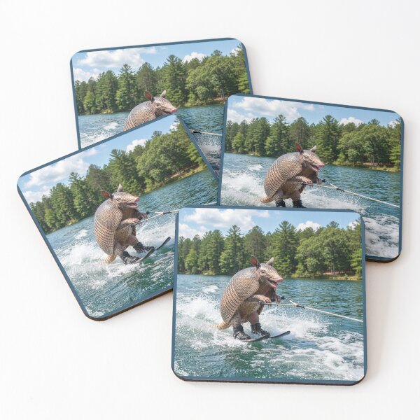 Item preview, Waterskiing Armadillo designed and sold by Tridentulus.