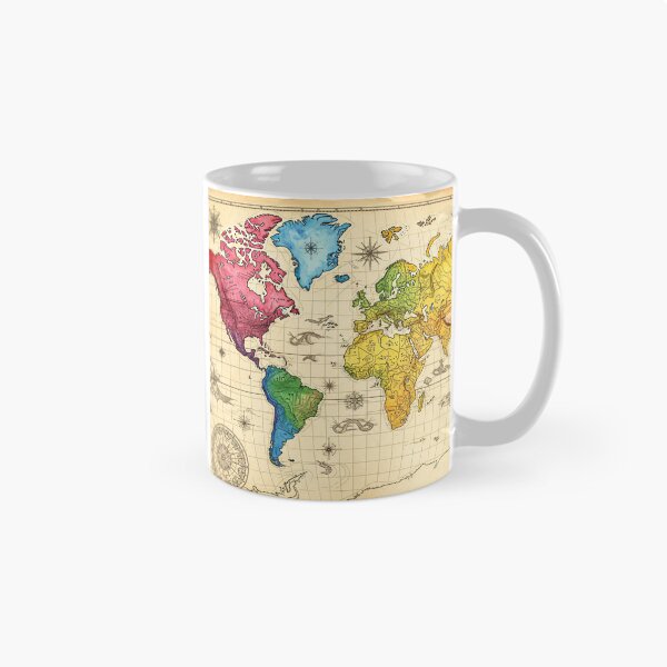 Item preview, Colorful Vintage World Map designed and sold by Kaleidoscope Print.