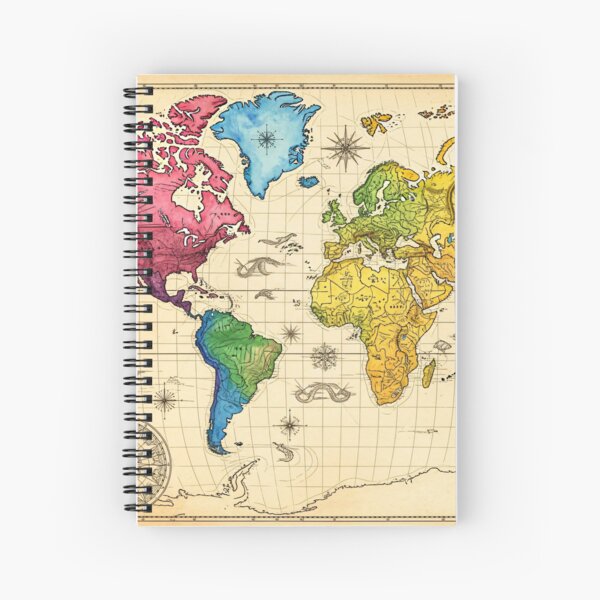 Item preview, Colorful Vintage World Map designed and sold by Kaleidoscope Print.
