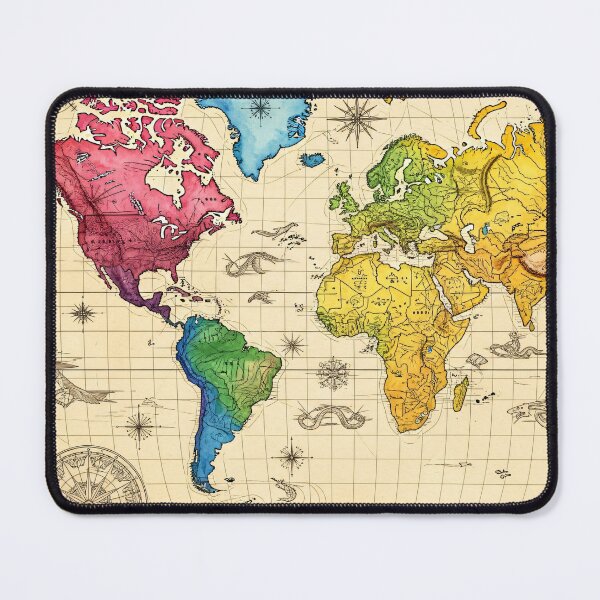 Item preview, Colorful Vintage World Map designed and sold by Kaleidoscope Print.
