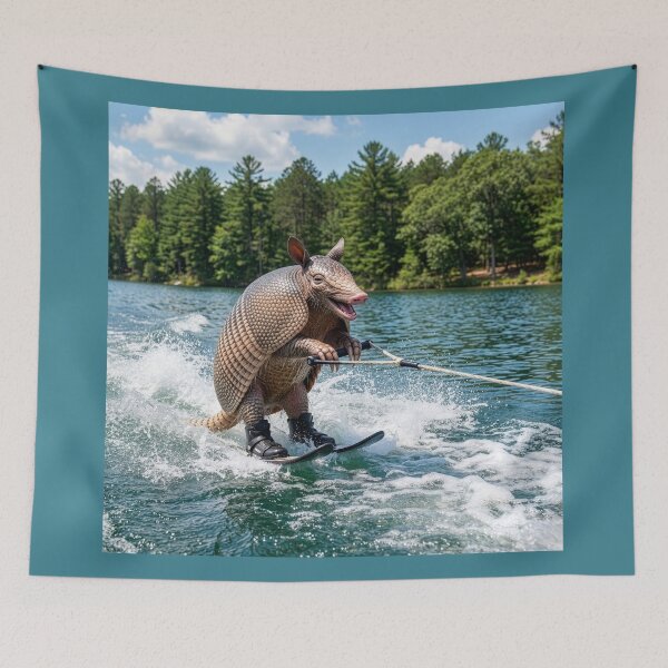 Item preview, Waterskiing Armadillo designed and sold by Tridentulus.