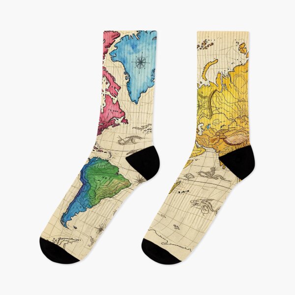 Item preview, Colorful Vintage World Map designed and sold by Kaleidoscope Print.