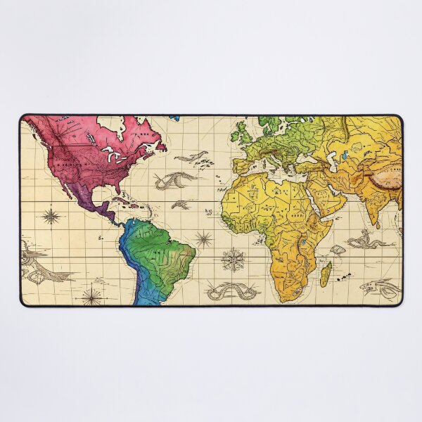 Item preview, Colorful Vintage World Map designed and sold by Kaleidoscope Print.