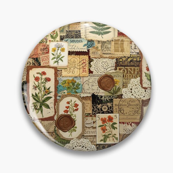 Item preview, Vintage Botanical Ephemera Collage designed and sold by Kaleidoscope Print.