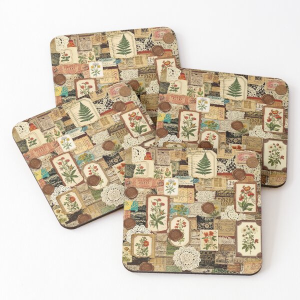 Item preview, Vintage Botanical Ephemera Collage designed and sold by Kaleidoscope Print.