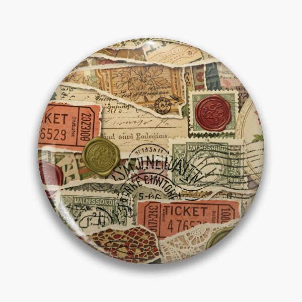Item preview, Vintage Ticket Stamp Collage designed and sold by Kaleidoscope Print.