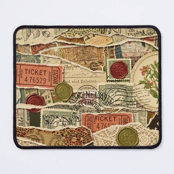 Item preview, Vintage Ticket Stamp Collage designed and sold by Kaleidoscope Print.