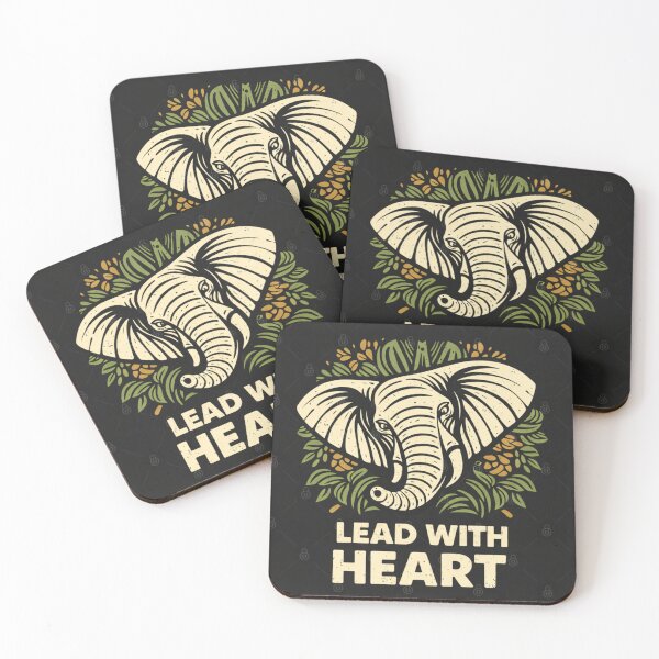 Item preview, "Lead With Heart" -African Elephant Minimalist Line Art  Savanna  designed and sold by SavannaStrikes.