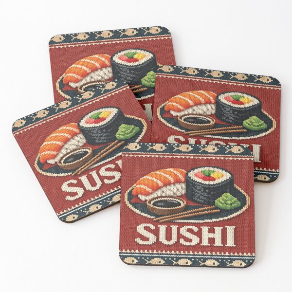 Item preview, Sushi Platter Ugly Christmas Sweater Knit Design designed and sold by Mauswohn.
