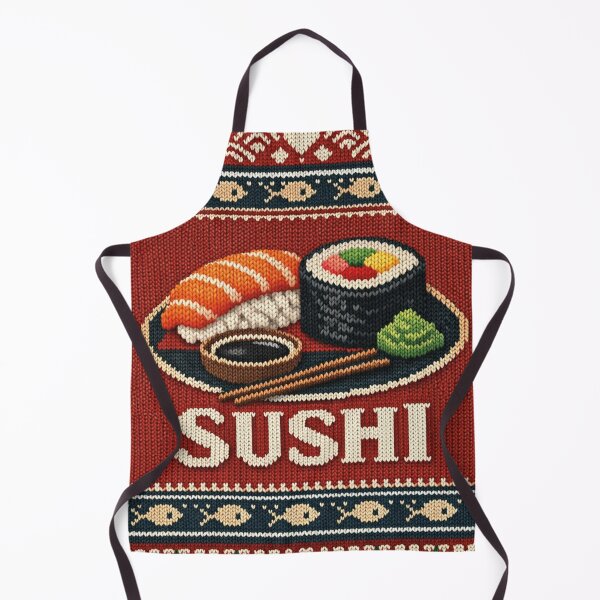 Item preview, Sushi Platter Ugly Christmas Sweater Knit Design designed and sold by Mauswohn.