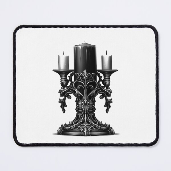 Item preview, Gothic Candle Holder Illustration | Ornate Black and White Dark Decor Art designed and sold by inkoutninja.