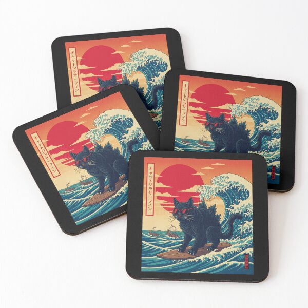 Item preview, Catzilla Surfing The Great Wave. designed and sold by EunsooLee.