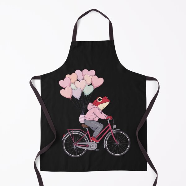 Item preview, Heart Balloon Ride Frog Illustration – Dreamy Romantic Red Frog on Bicycle | Premium Flat Cartoon Art designed and sold by ColorSplash123.