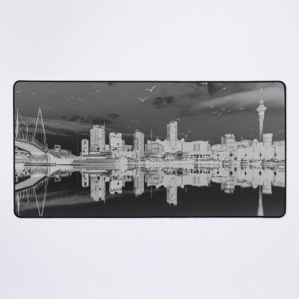 Item preview, Auckland skyline with Sky Tower, black and white designed and sold by Mauswohn.