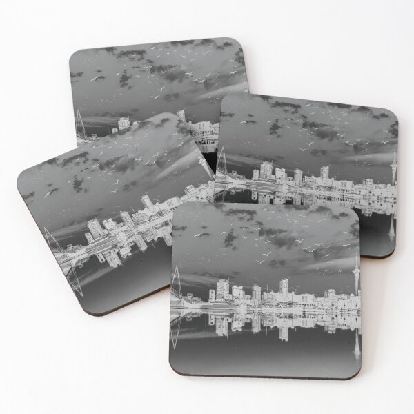 Item preview, Auckland skyline with Sky Tower, black and white designed and sold by Mauswohn.