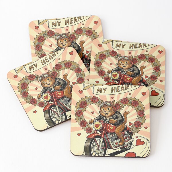 Item preview, You Rev My Heart: Rockabilly Biker Cat Valentine designed and sold by Art's Diner.