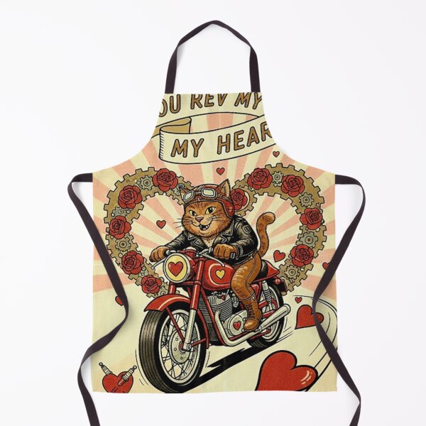 Item preview, You Rev My Heart: Rockabilly Biker Cat Valentine designed and sold by Art's Diner.